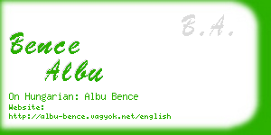 bence albu business card